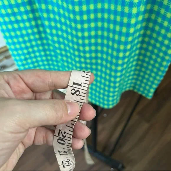 Vintage Green and Blue Houndstooth Skirt - Picture 5 of 8